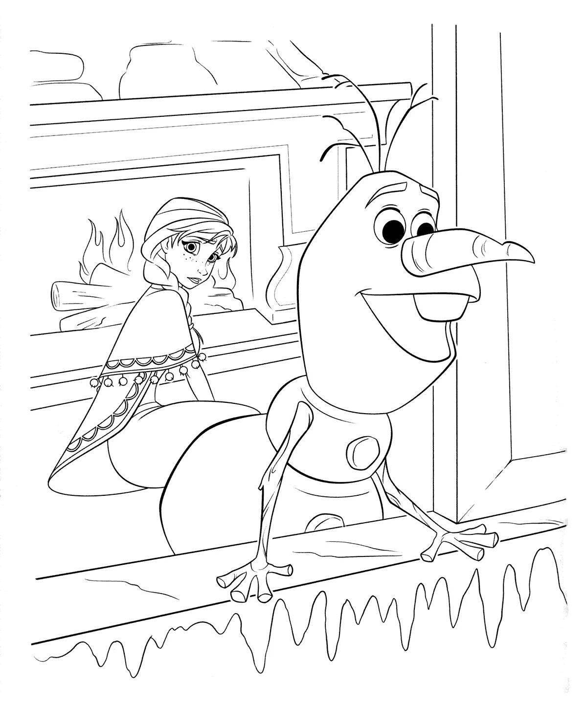 Anna and Olaf fun coloring