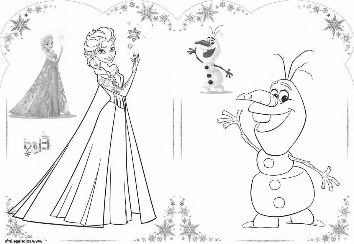 Anna and Olaf's exciting coloring book