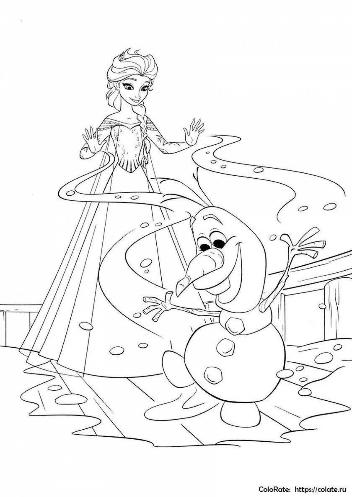 Colouring gorgeous anna and olaf