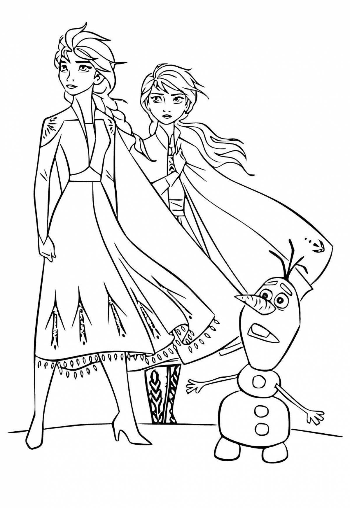 Sparkly anna and olaf coloring book