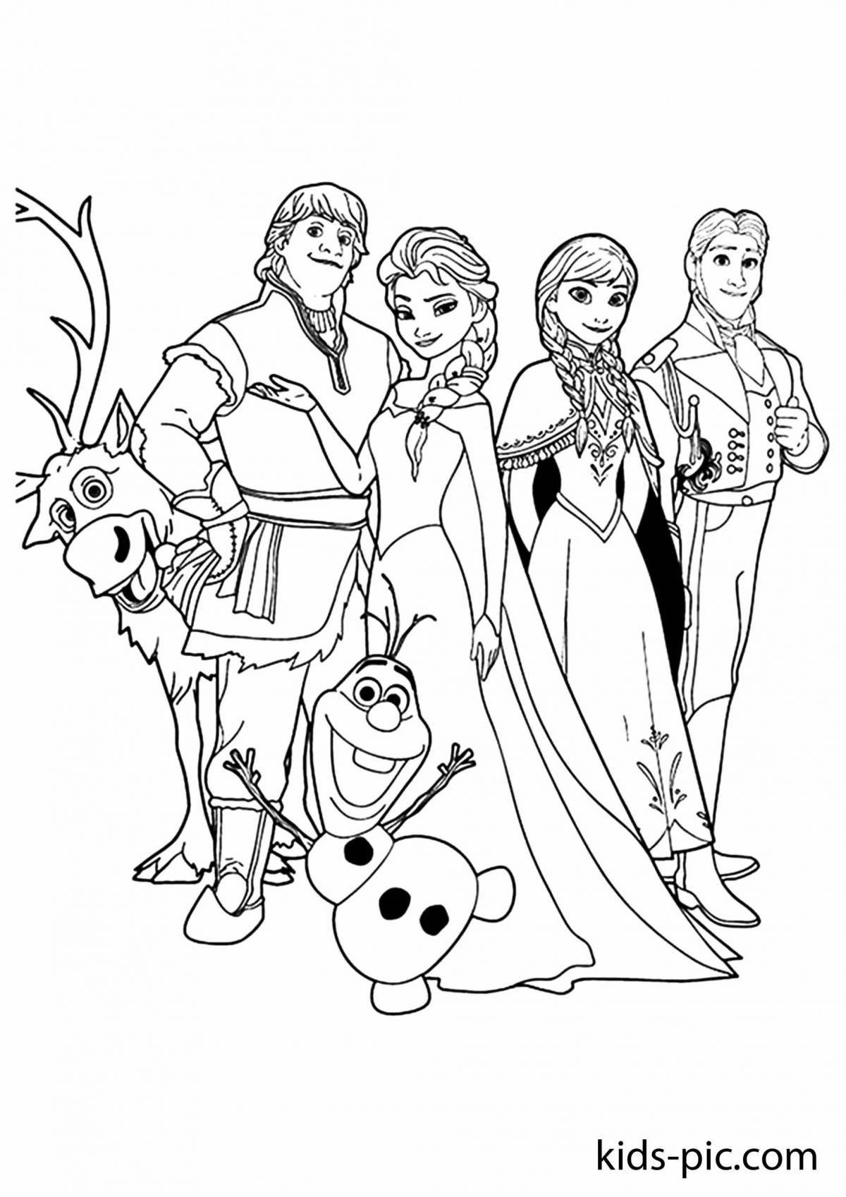 Blessed Anna and Olaf coloring page