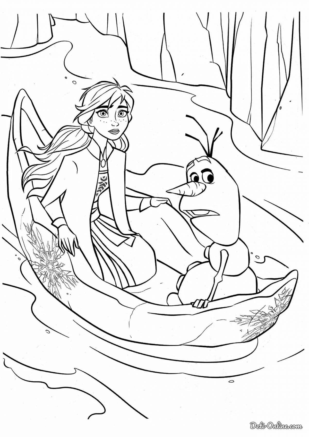 Charming anna and olaf coloring