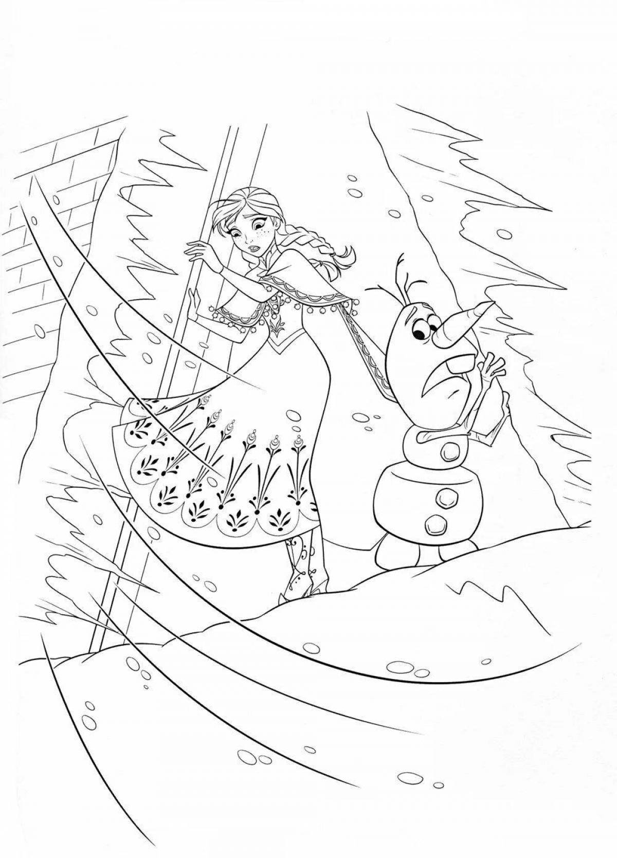 Anna and Olaf funny coloring book