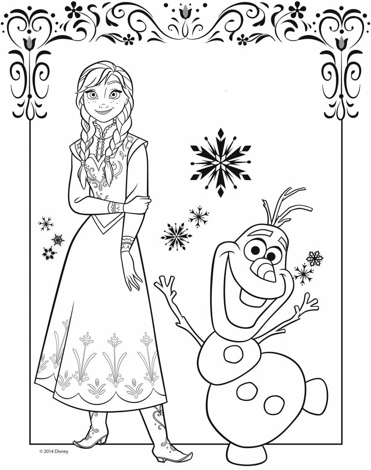 Coloring funny anna and olaf