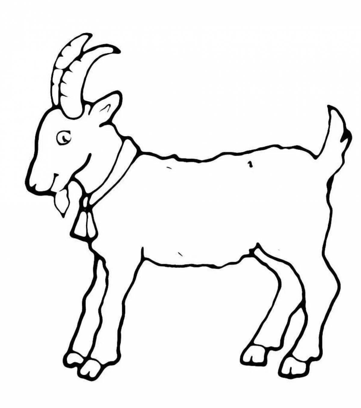 Coloring cute goat for kids