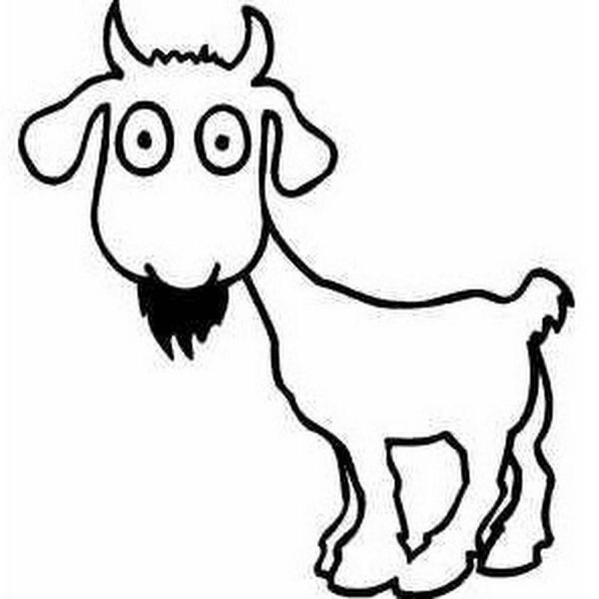 Funny goat coloring pages for kids