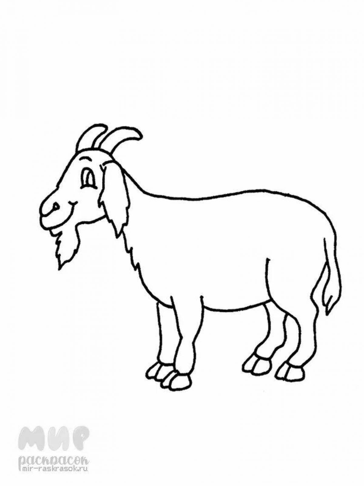 Очаровательная раскраска козла для детей