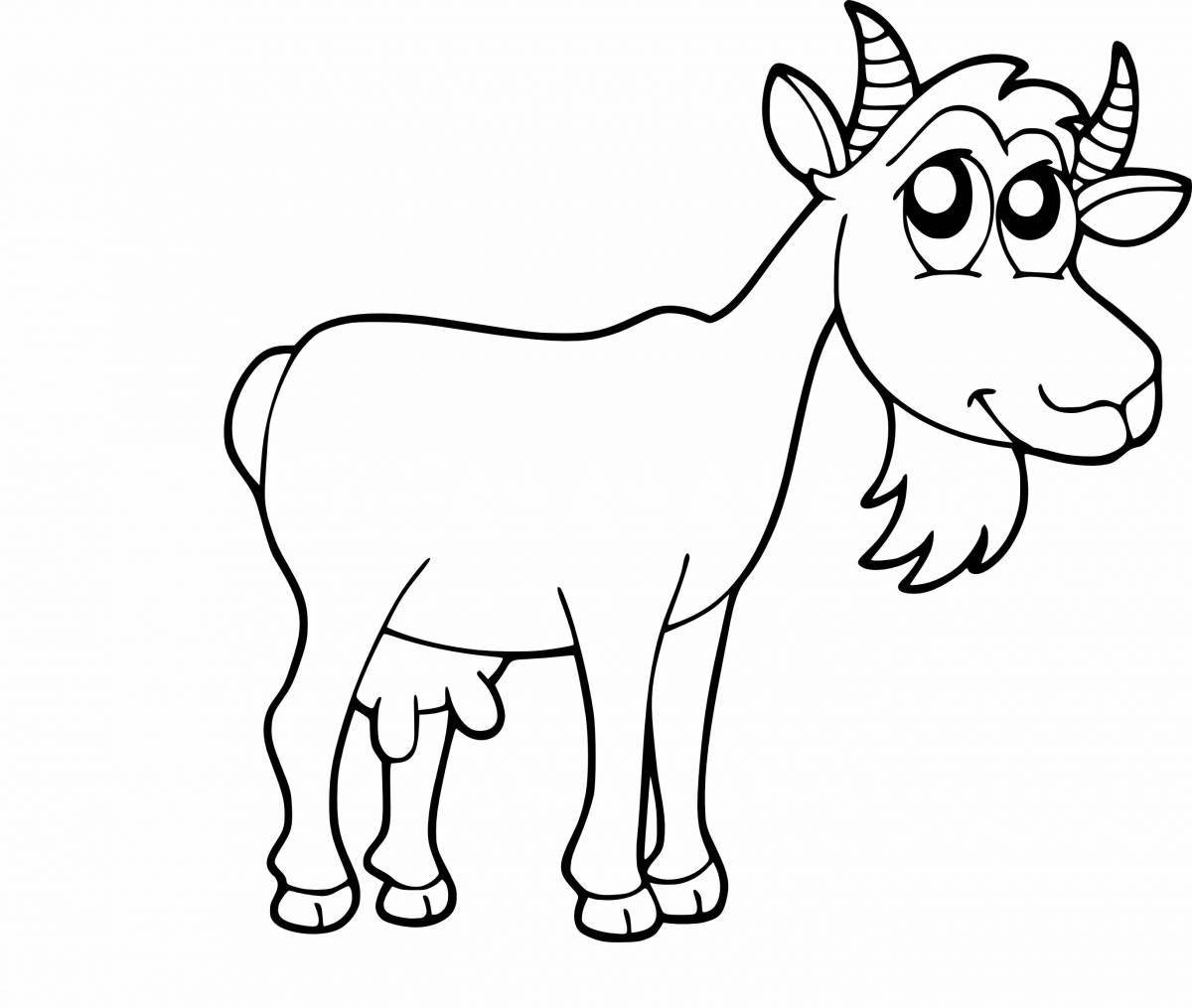 Fabulous goat coloring page for kids