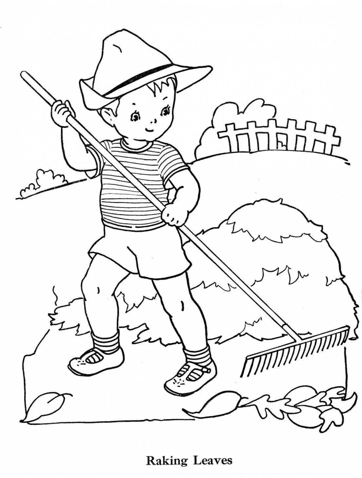 Раскраска Привлекательный дворник раскраска для малышей