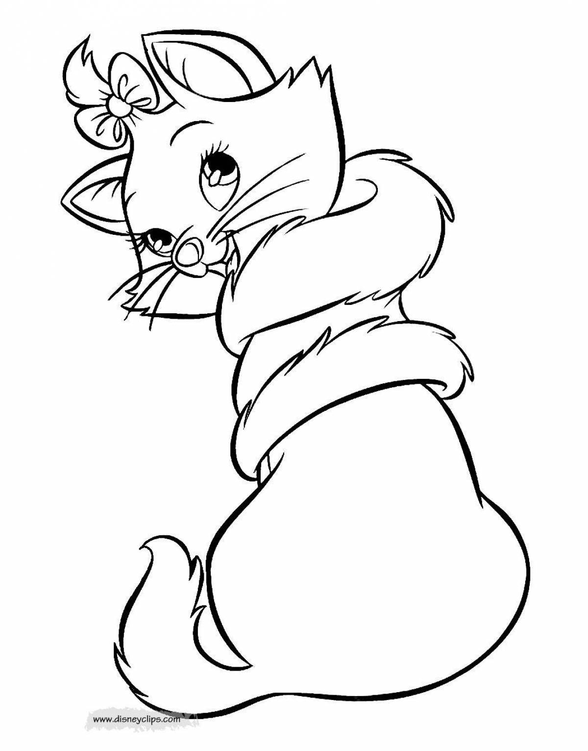 Naughty Christmas cats coloring page