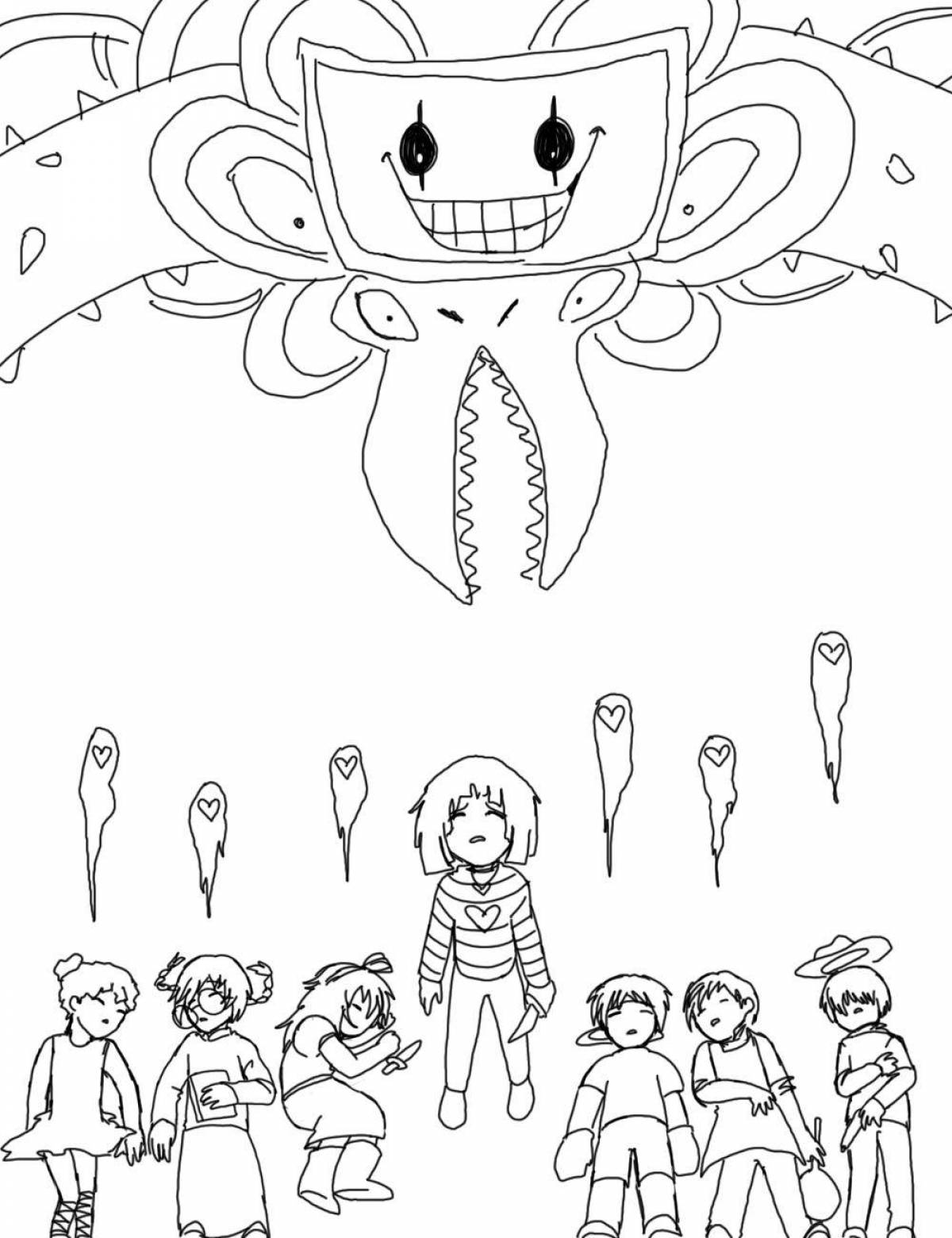 Fascinating undertale coloring by numbers