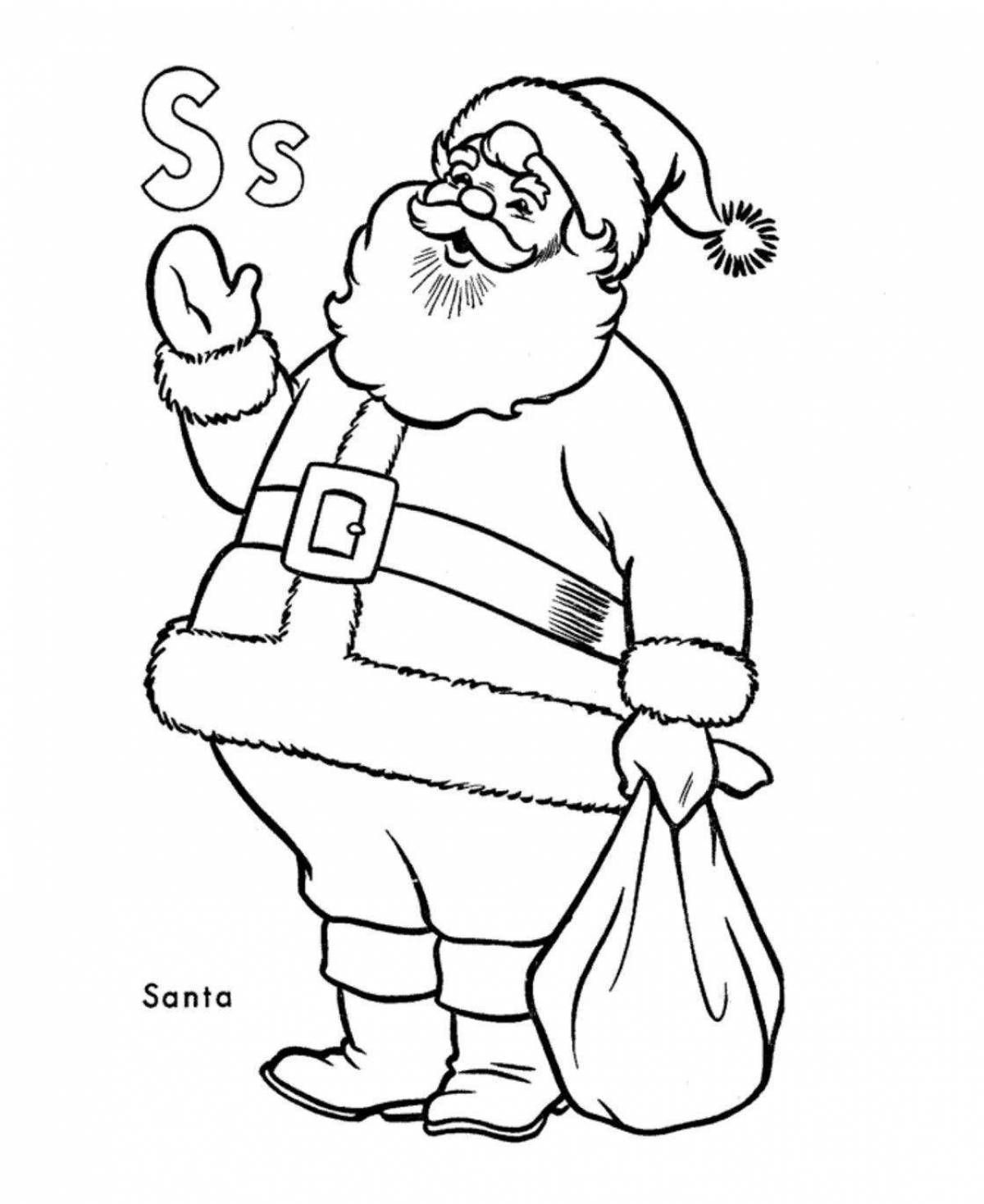 Playful coloring Santa Claus funny