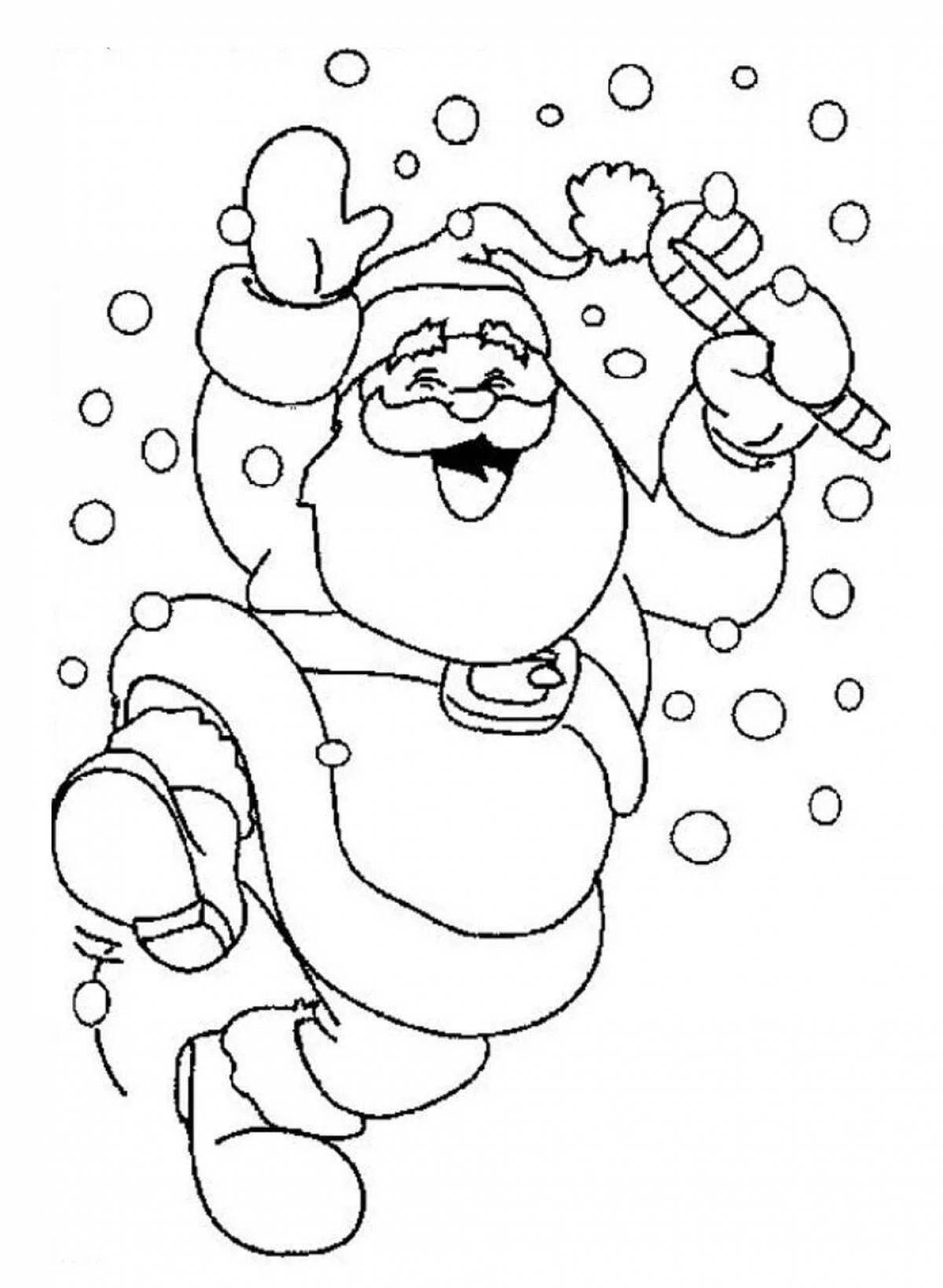 Funny coloring Santa Claus cheerful