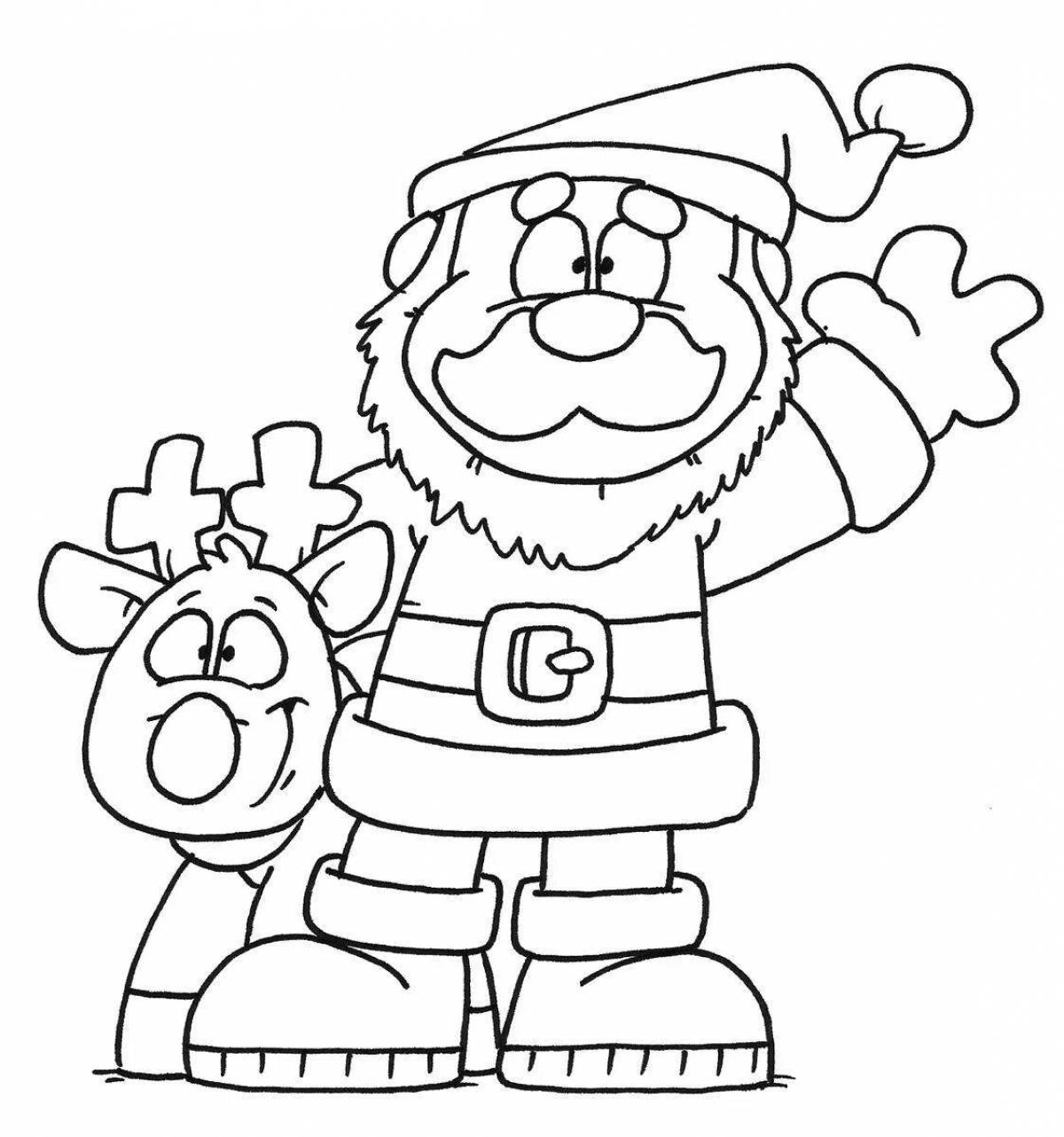 Delightful coloring Santa Claus funny