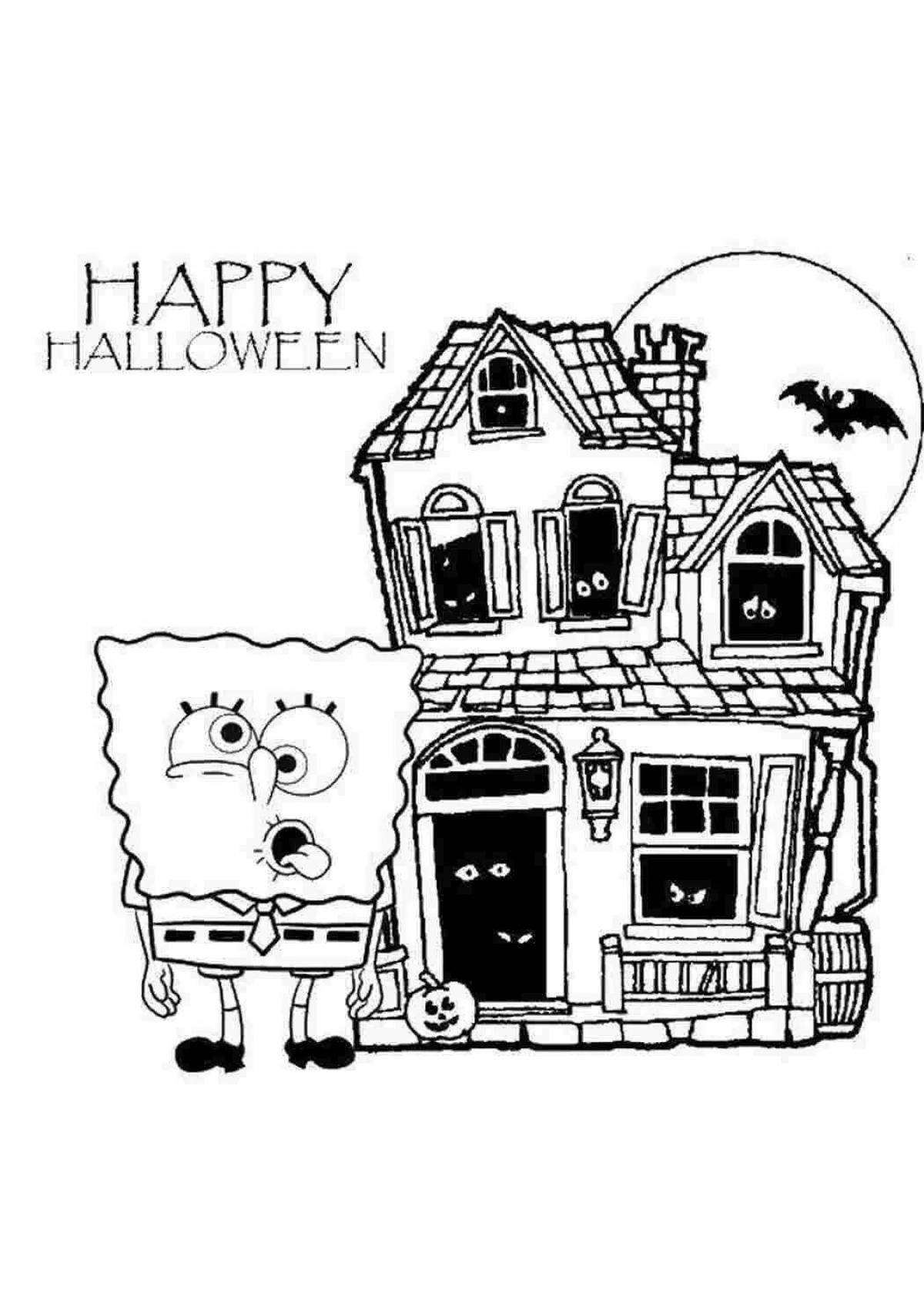 Spongebob's happy house coloring page