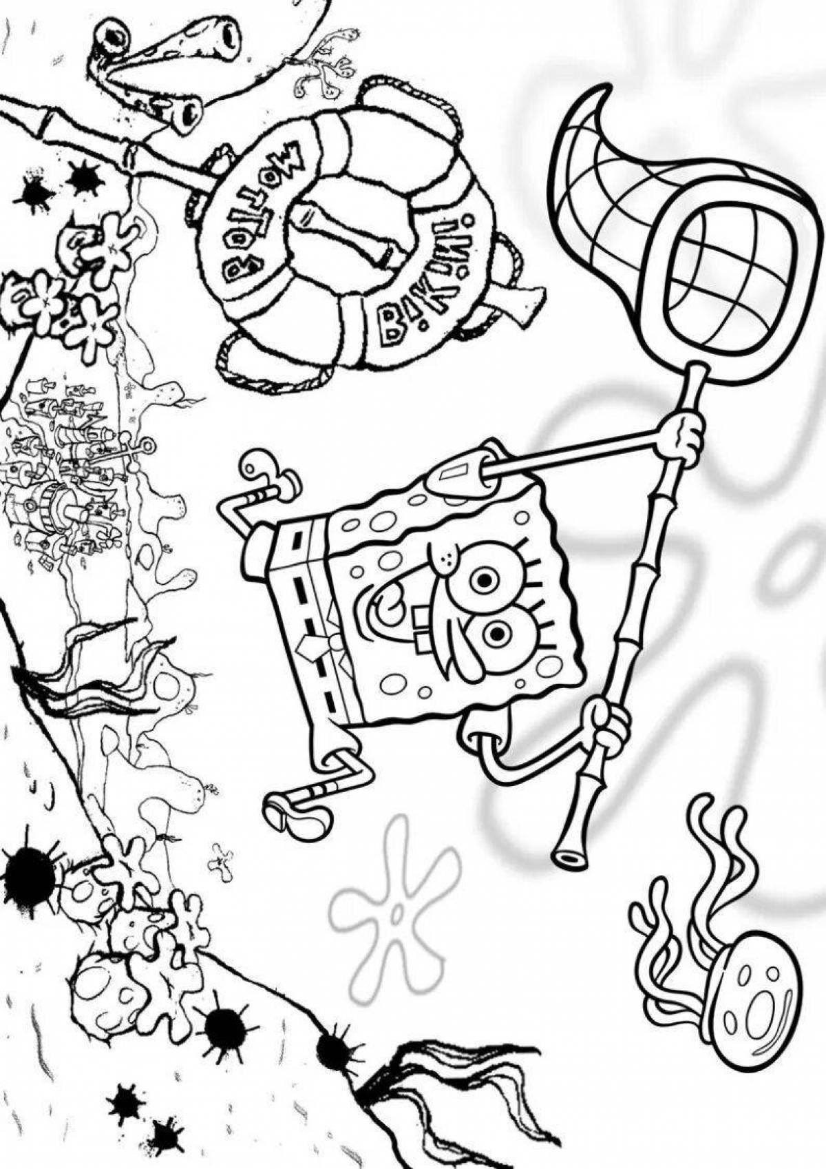 Exciting spongebob house coloring book