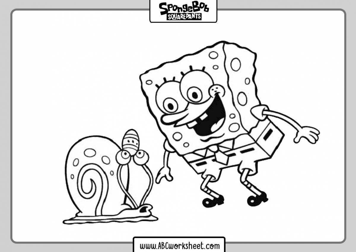 Coloring spongebob happy house