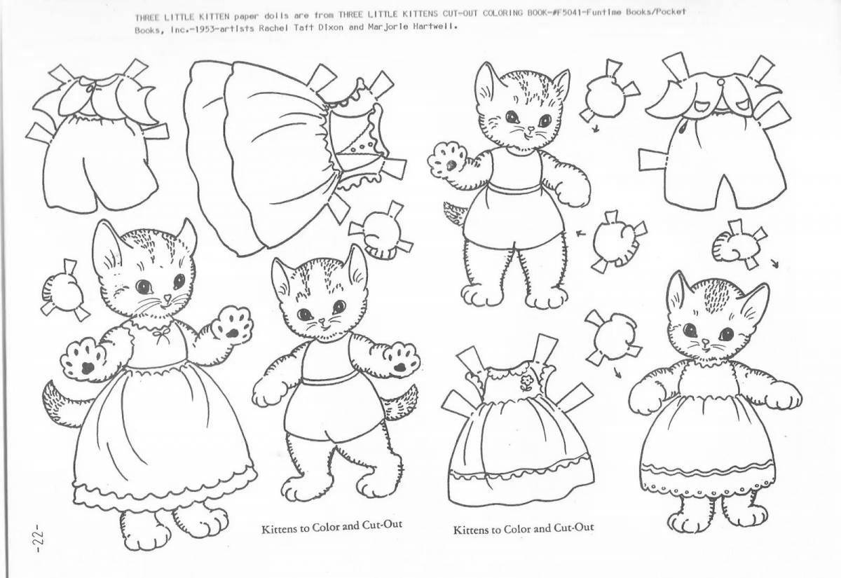 Photo Cute bunny coloring book with clothes