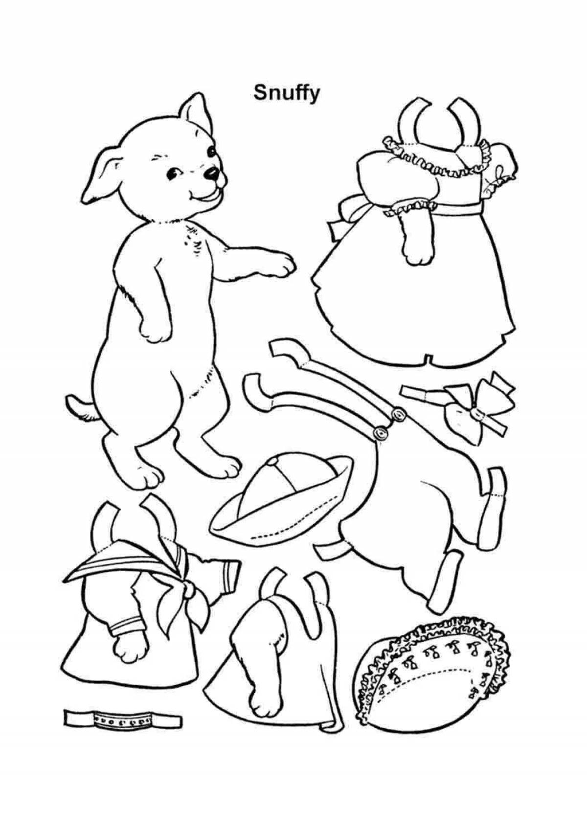 Adorable rabbit coloring with clothes