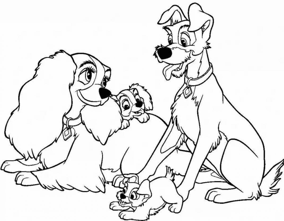 Dan kitty and dogs adorable coloring book