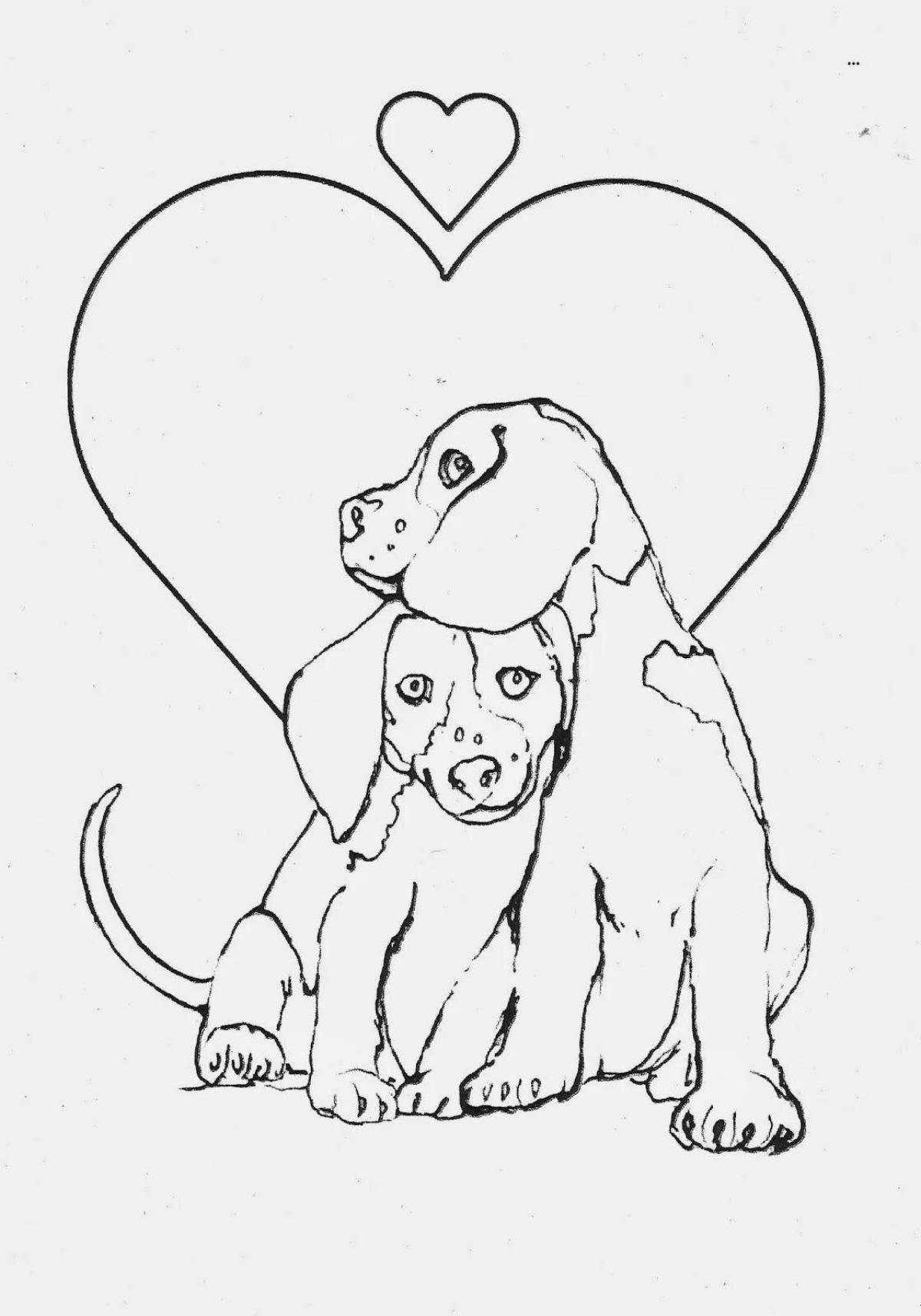 Радостная раскраска дэна китти и собак