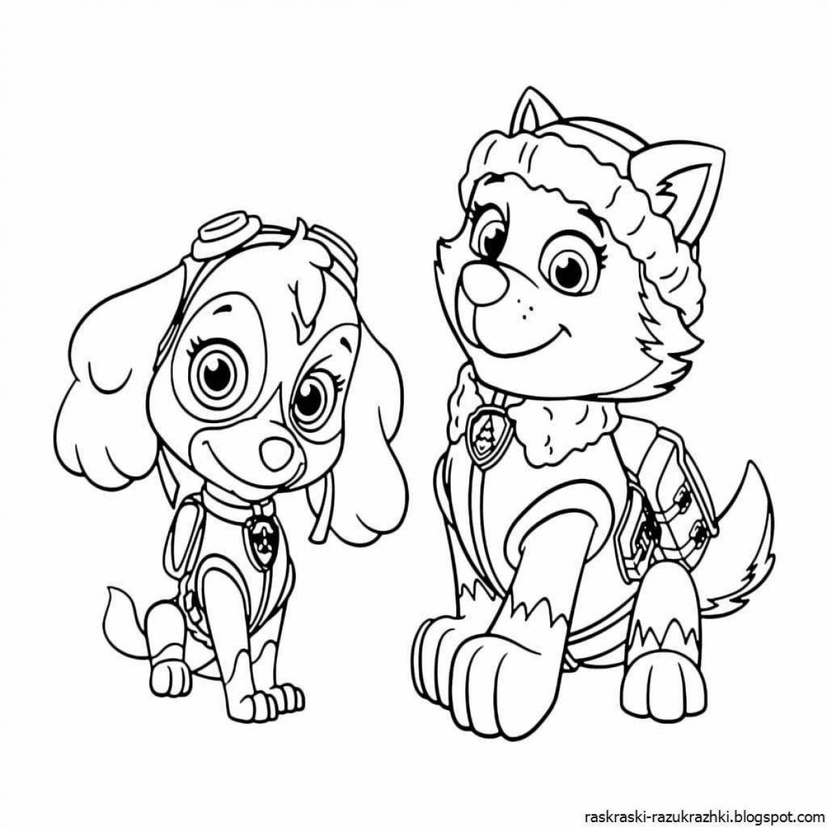 Dan kitty and dogs cute coloring book