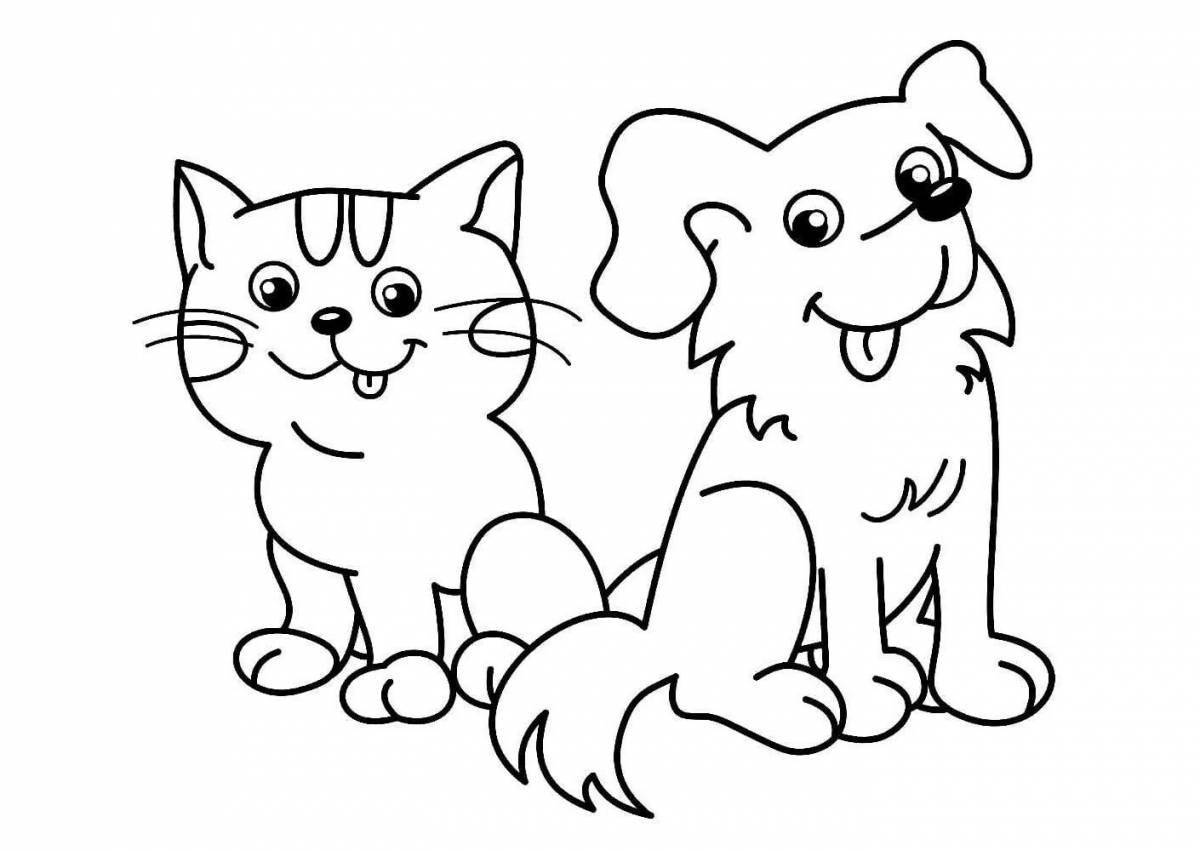 Dan kitty and dogs sun coloring