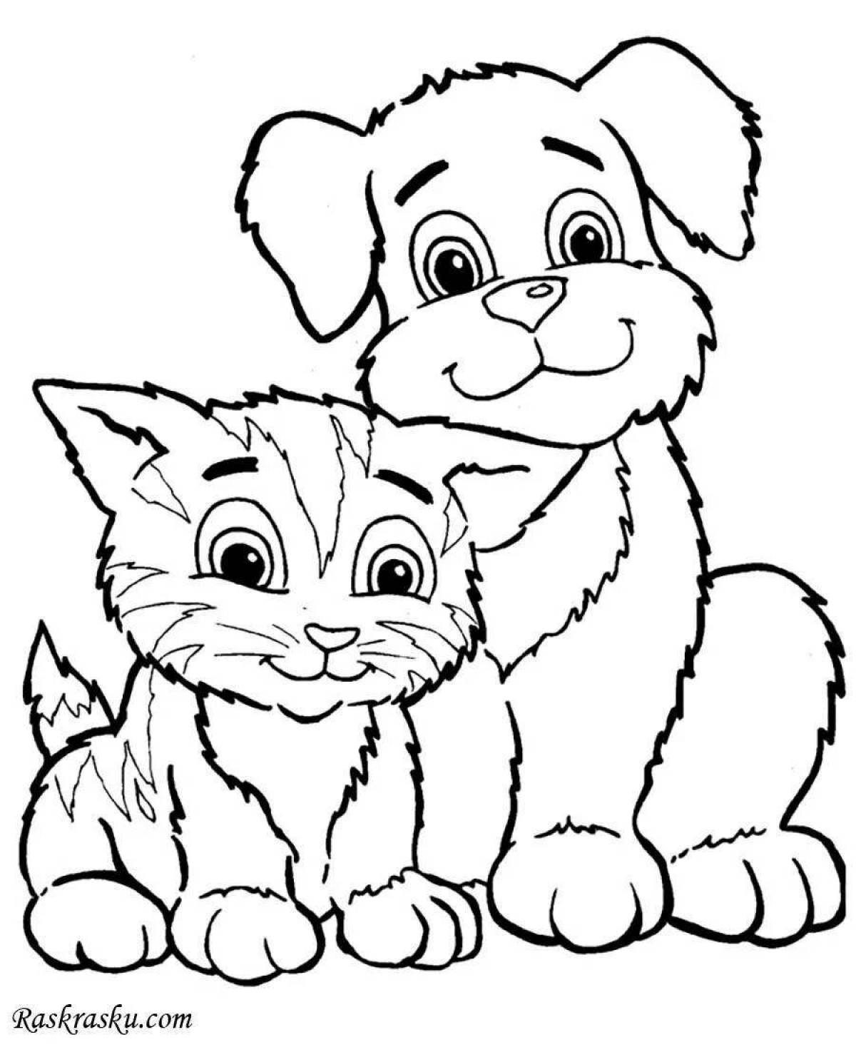 Dan kitty and dogs gorgeous coloring book