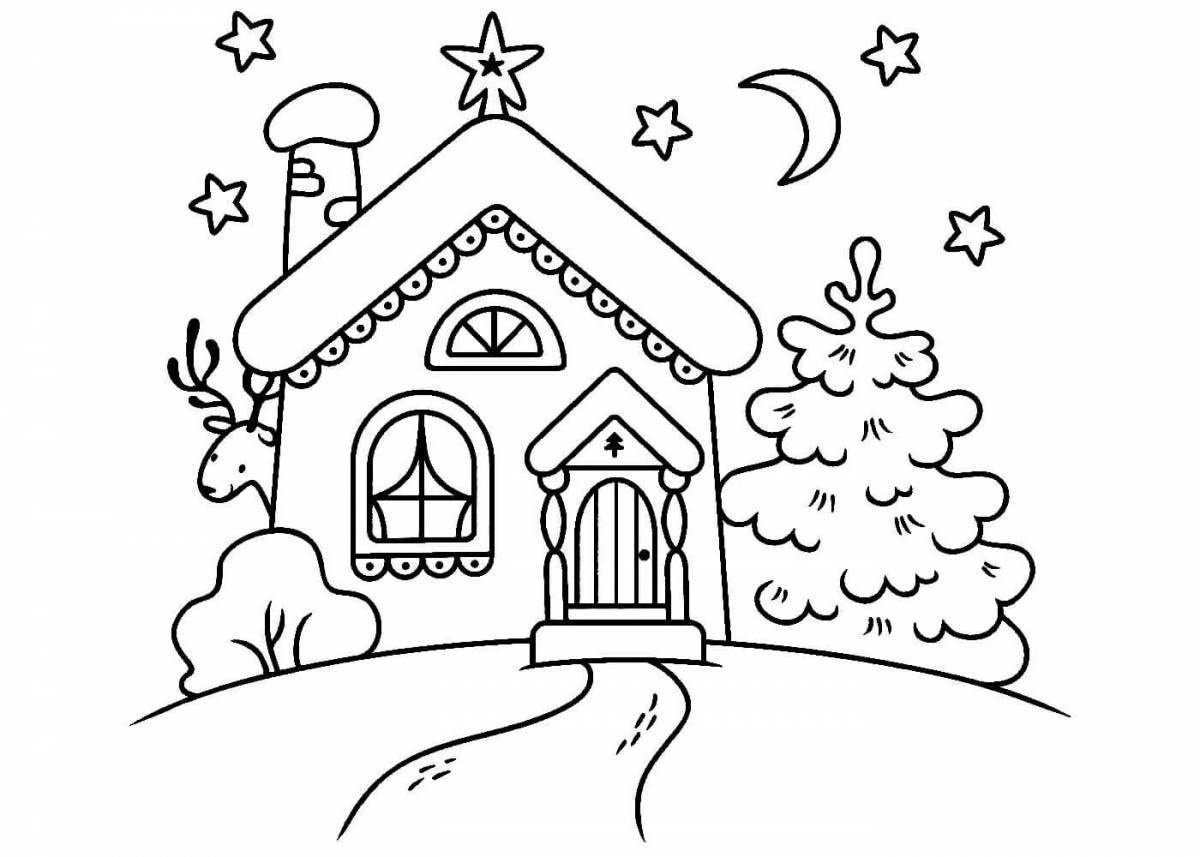Photo Coloring luxury house new year