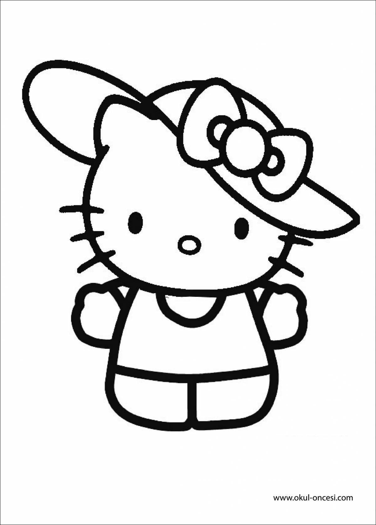 Coloring book shining hello kitty doll