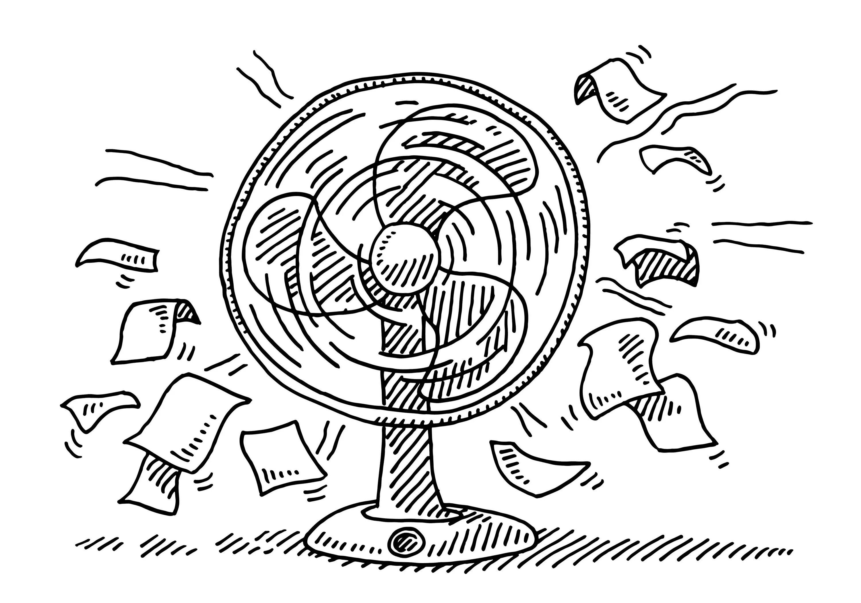Glowing fan coloring page for kids