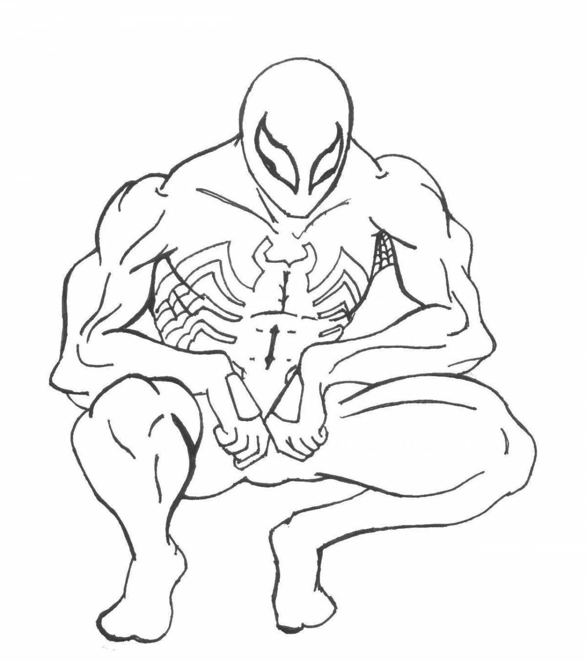 Раскраска величественный симбиот человек-паук