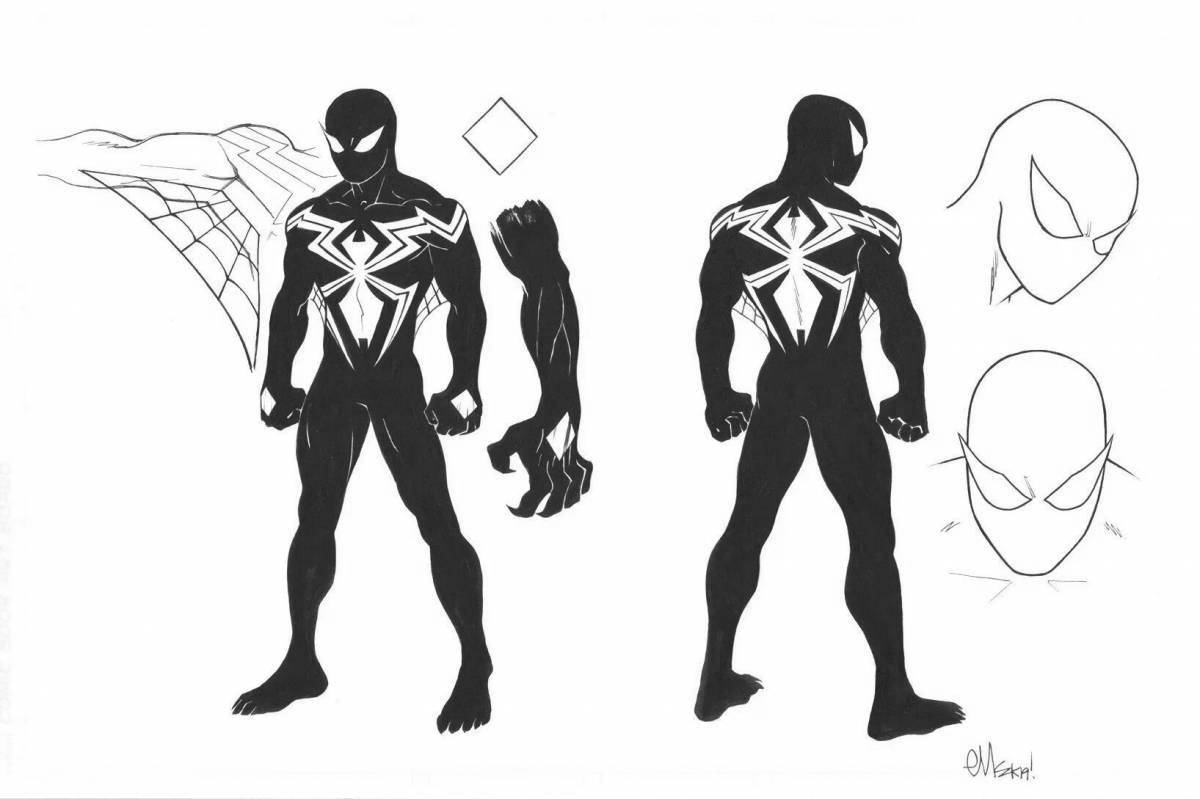 Coloring page dazzling symbiote spider-man