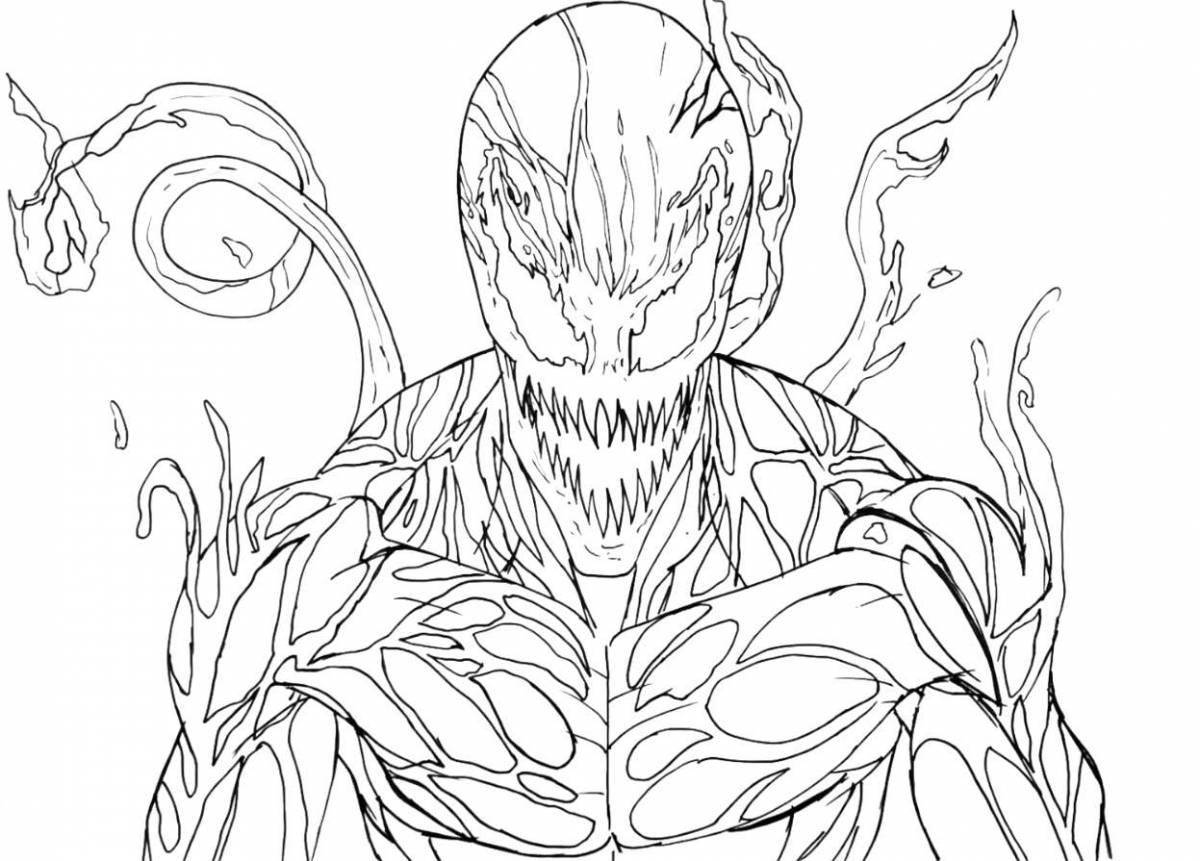 Superb symbiote spider man coloring page