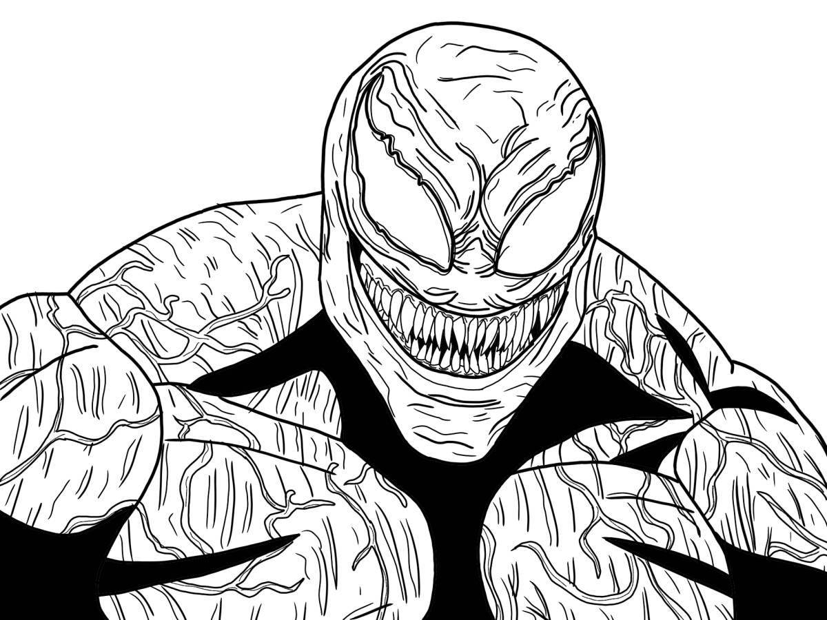 Spiderman glowing symbiote coloring page