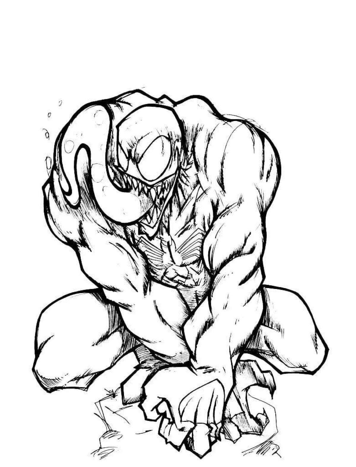 Spiderman symbiote coloring page brightly colored