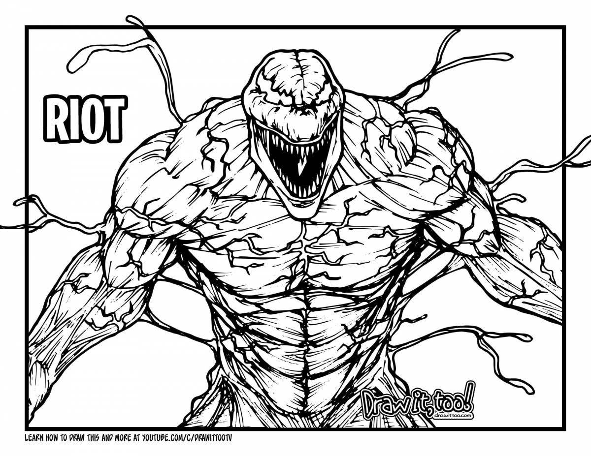 Brightly colored symbiote spider-man coloring page