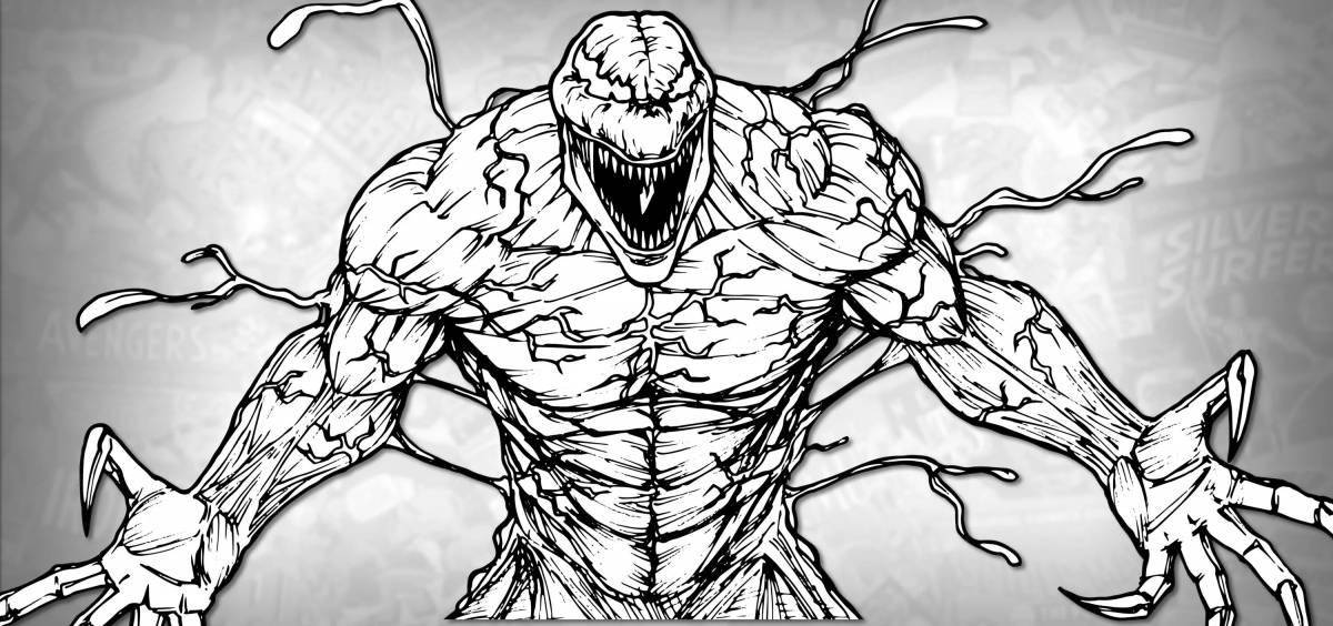 Shiny Shadowed Spider-Man Symbiote Coloring Page