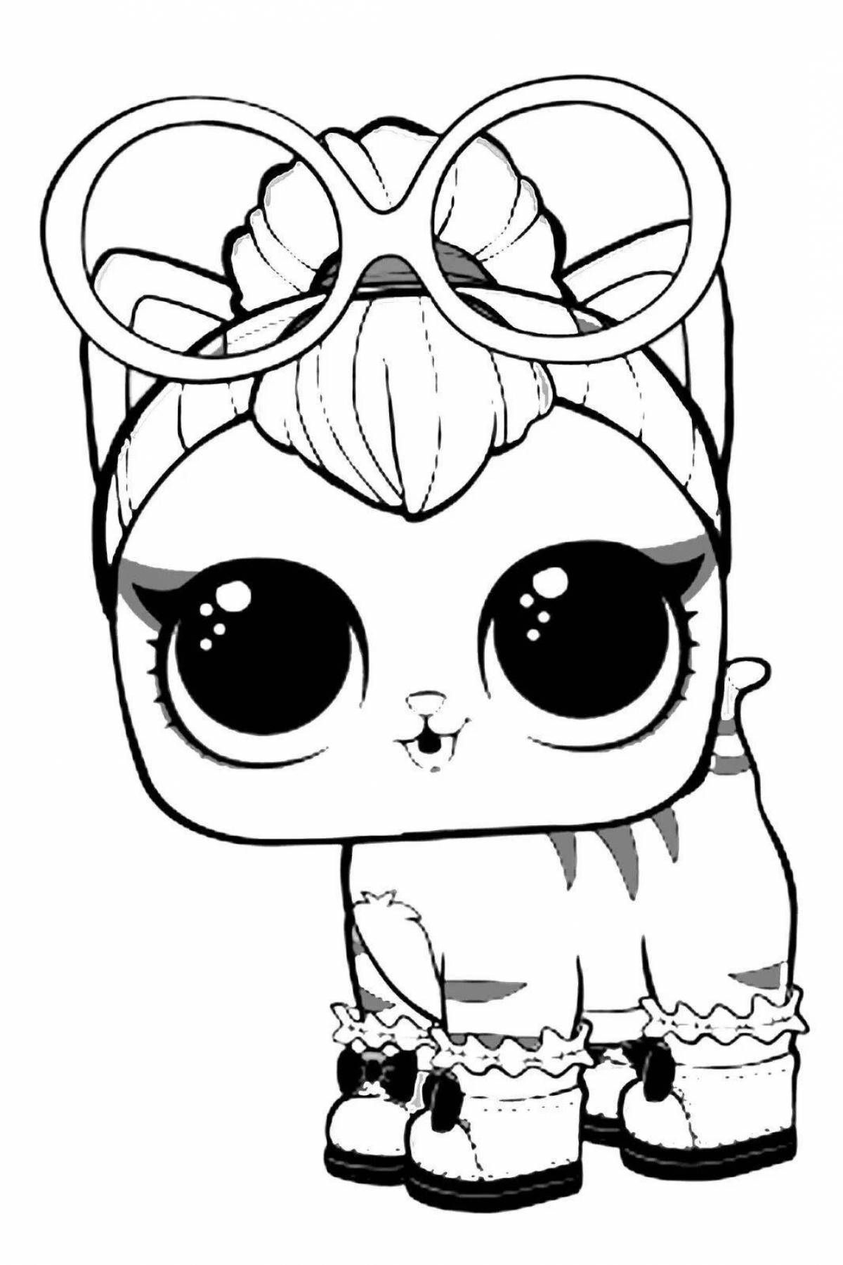 Pretty coloring page kitty doll lol