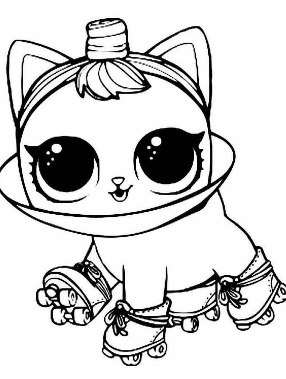 Увлекательная раскраска kitty doll lol