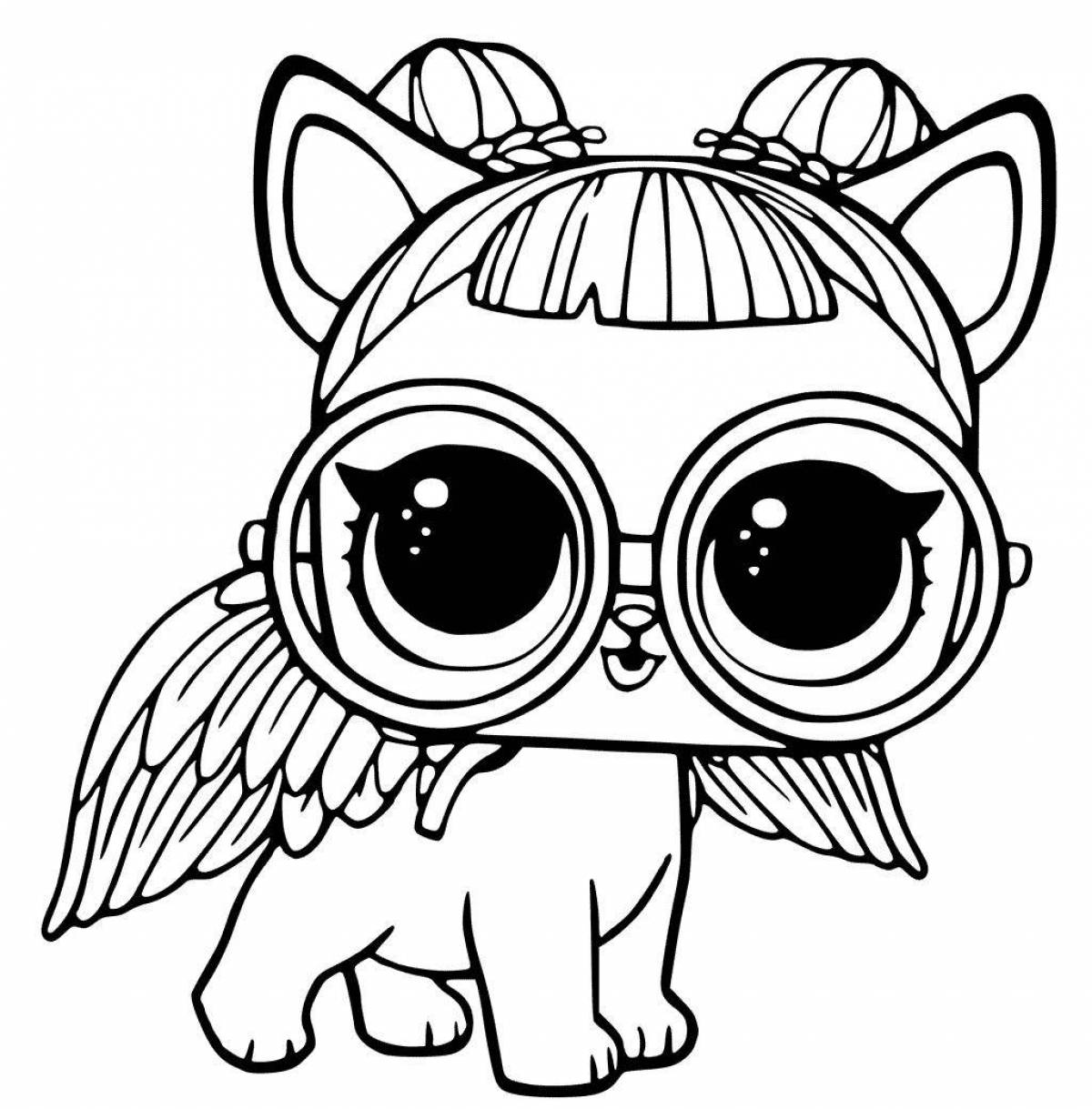 Radiant coloring page kitty doll lol