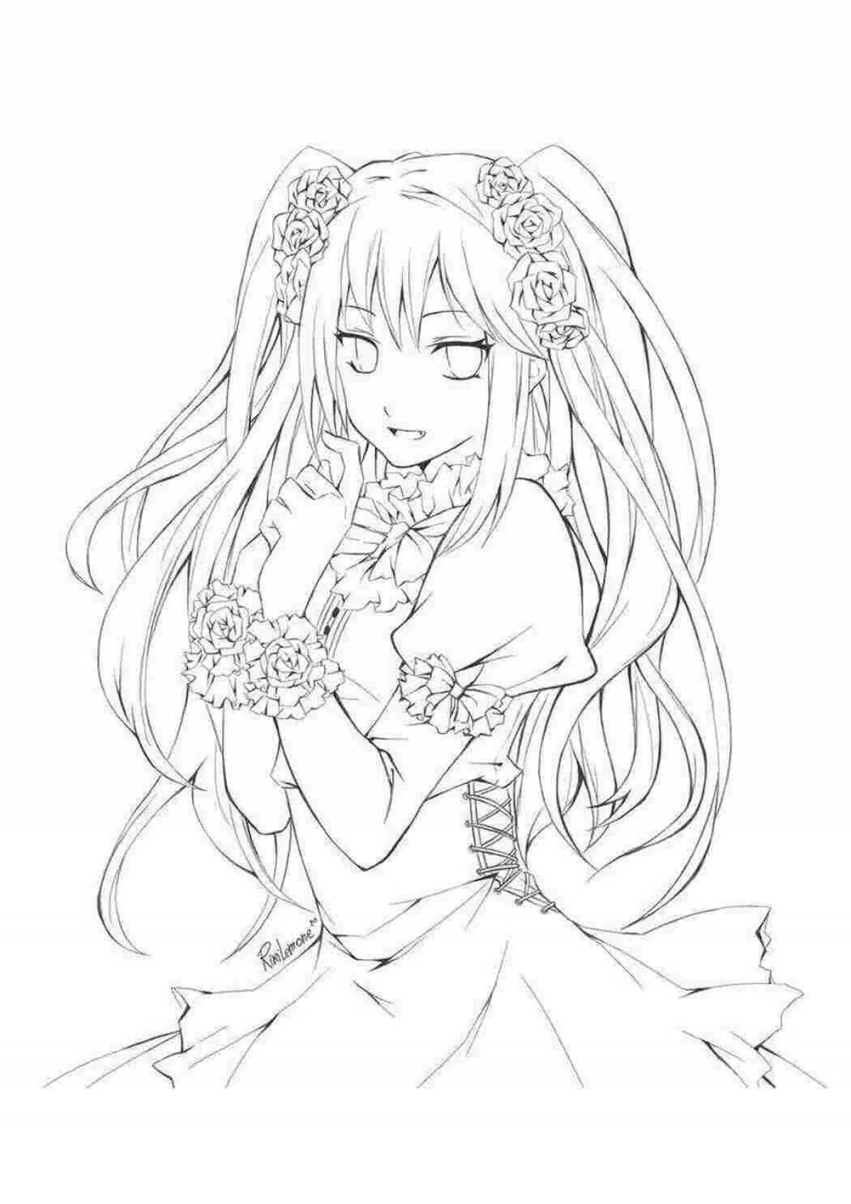Alluring anime coloring pages for girls