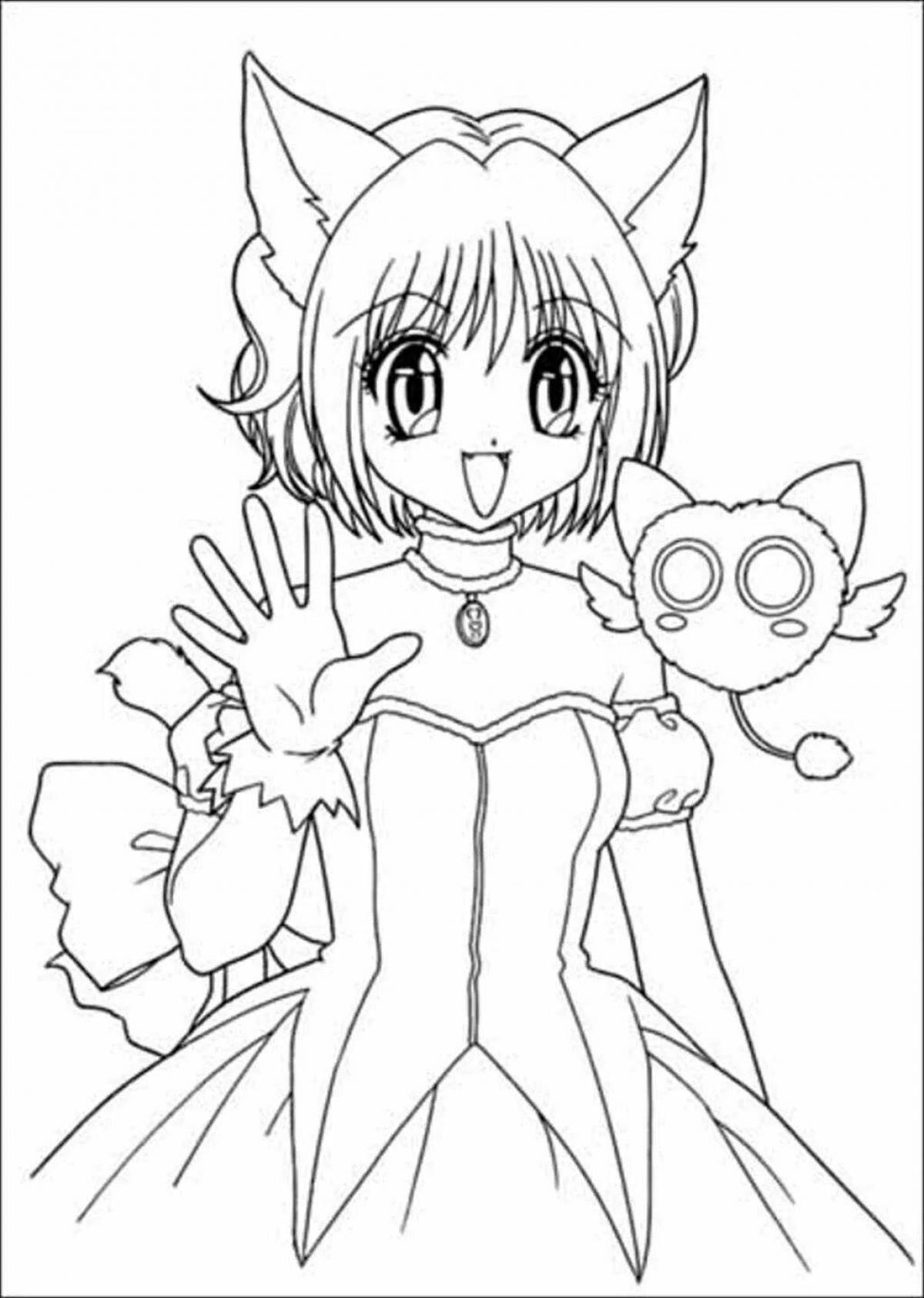 Bright anime coloring book for girls