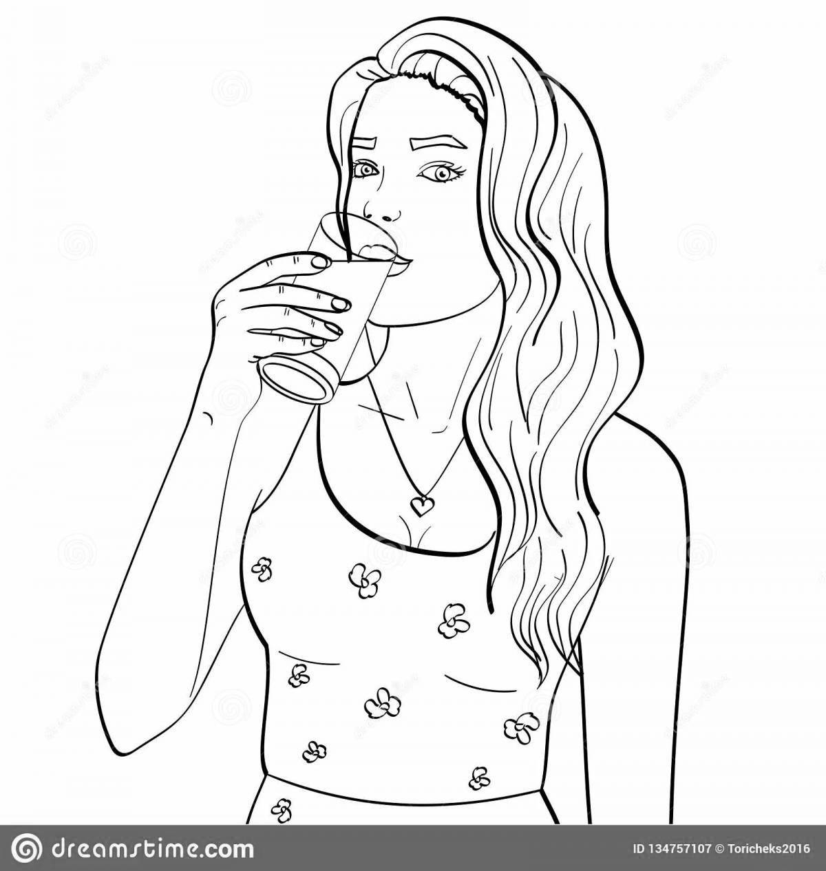 Colouring sunny drink for girls