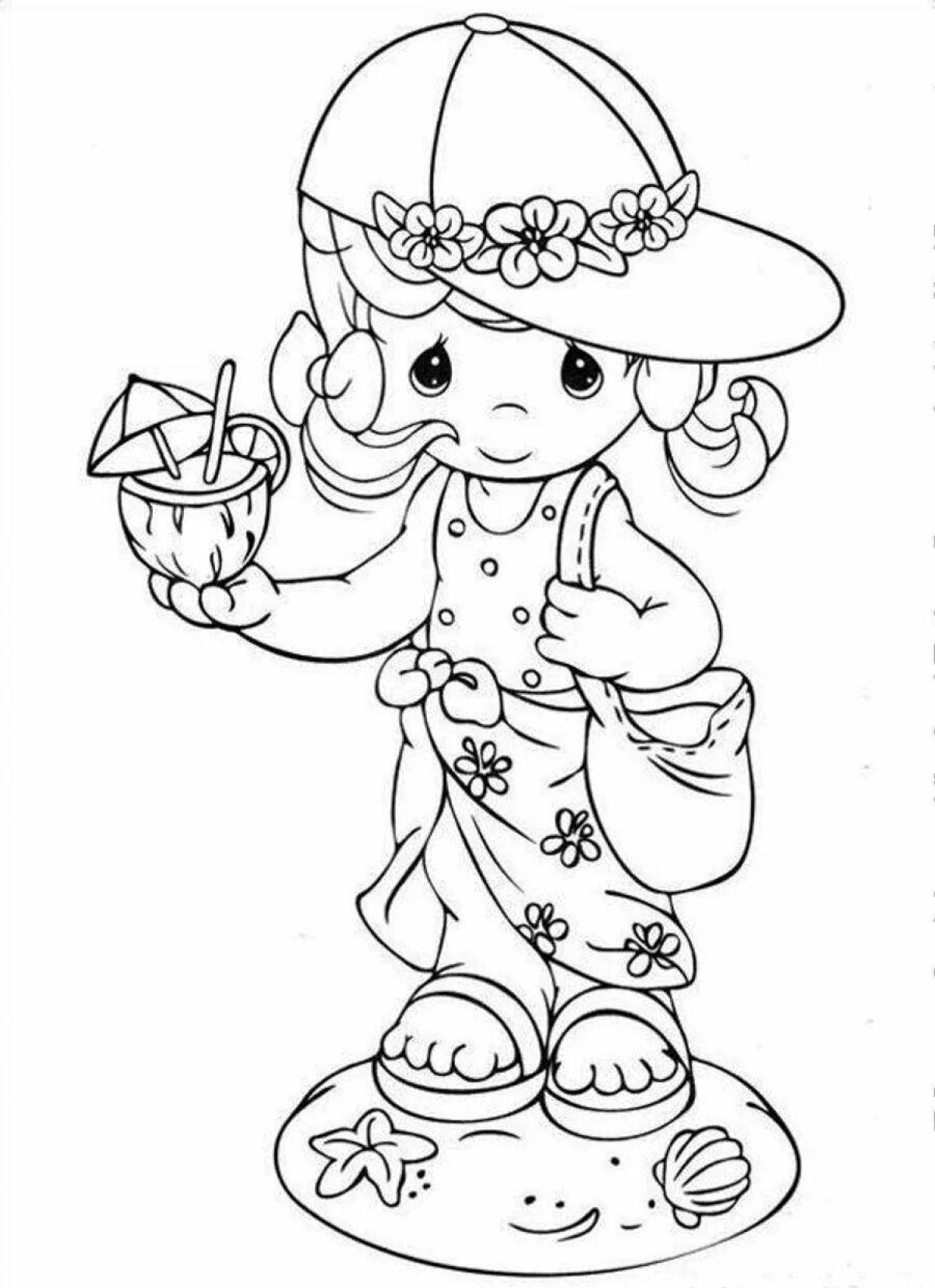 Photo Coloring book fruit drink for girls