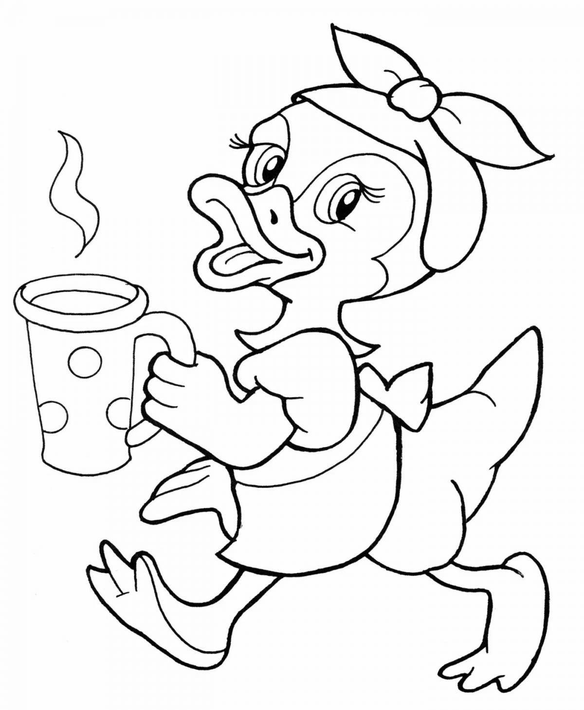 Coloring book tropical drink for girls