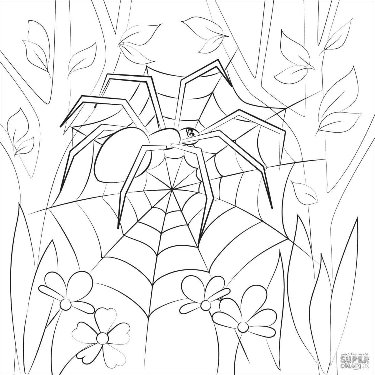 Black widow spider glitter coloring book