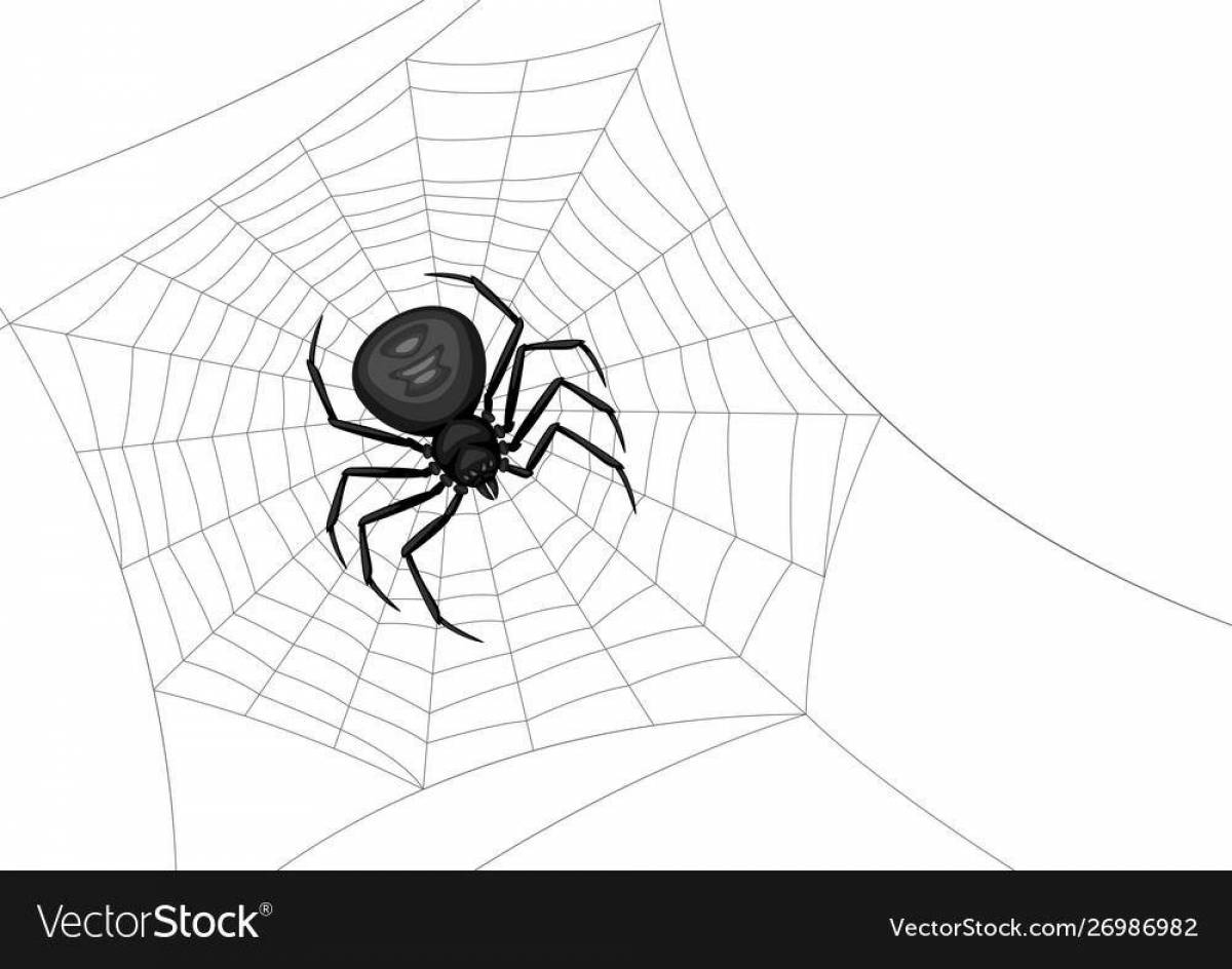 Tempting black widow spider coloring book