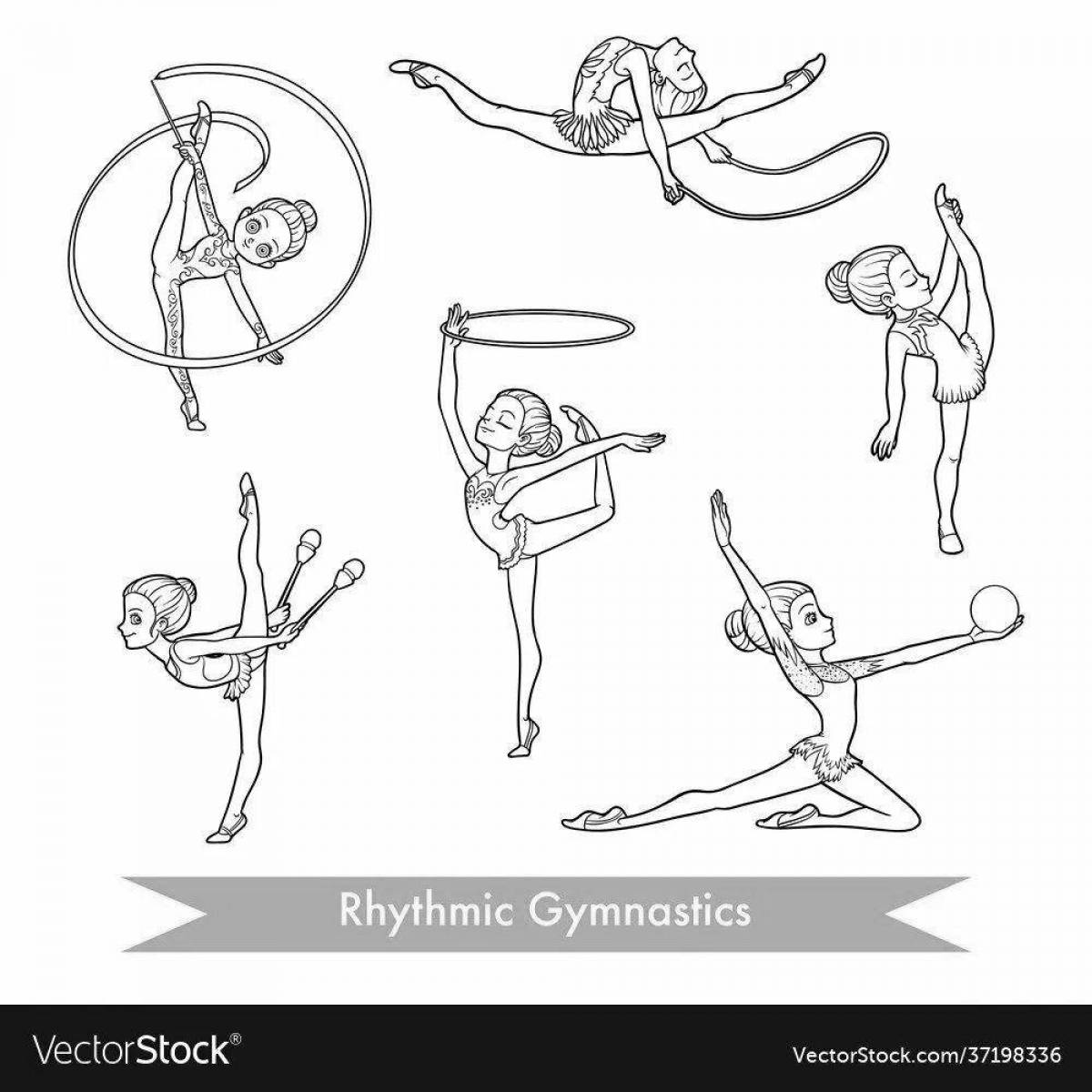 Dynamic gymnast with hoop