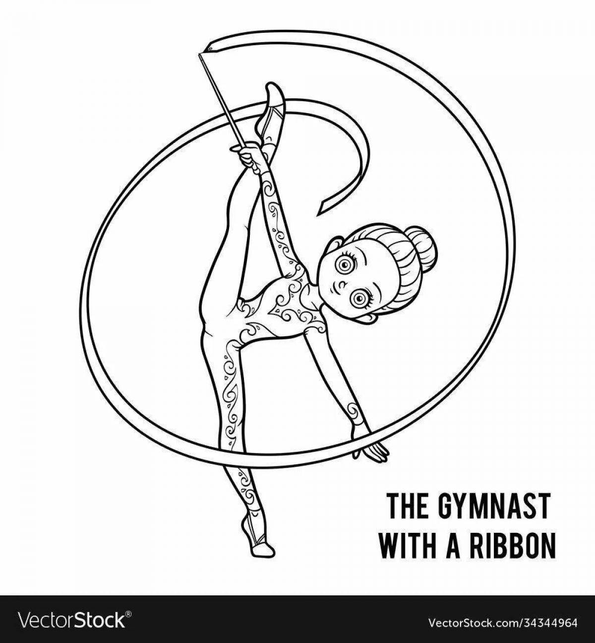 An elegant gymnast with a hoop